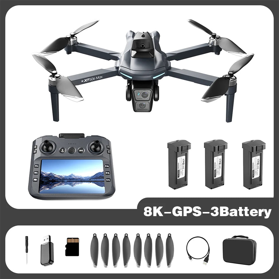 XIAOMI NEW XT606 GPS Drone 8K HD Professional dual camera 5G WIFI FPV Obstacle Avoidance Brushless RC Quadcopter Dron toy MIJIA TechElect