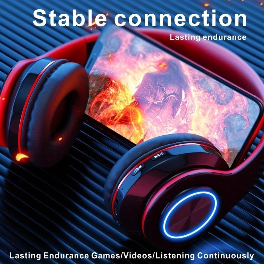 Wireless Bluetooth 5.0 Headphone With Microphone On-Ear Headset Stereo Sound Earphones Sports Gaming Foldable Headphones Game - TechElect