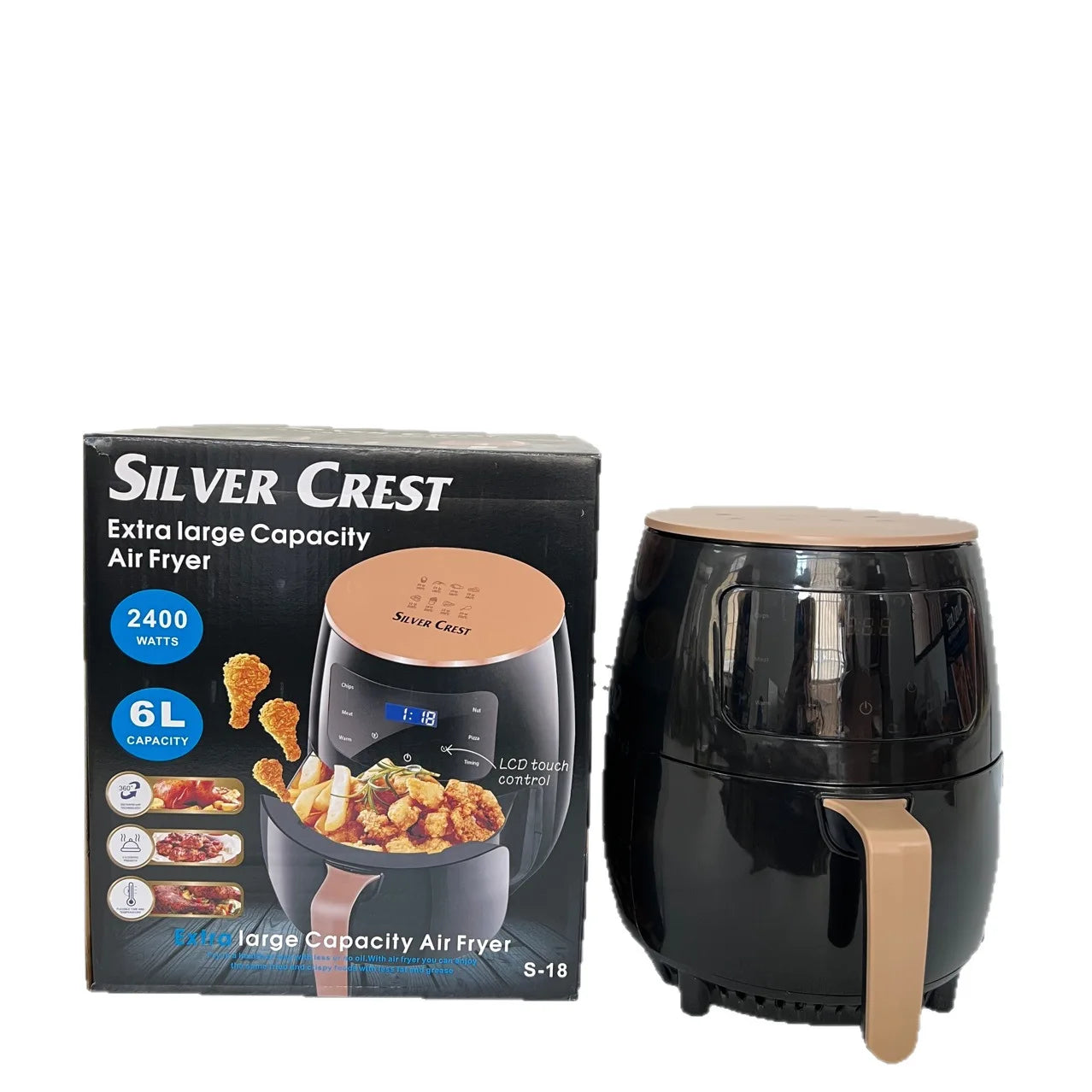 SilverCrest Airfryer Automatic Air Fryer Large Capacity Electric Fryer Chip Machine Smart Touch TechElect