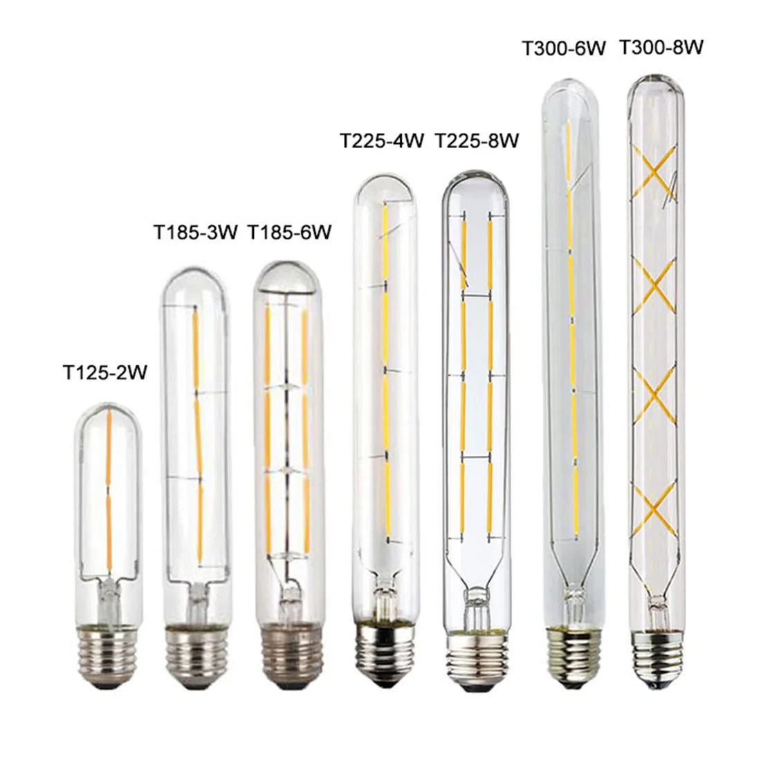100-240V 6000K LED Filament Light Bulb 110V 120V 6500K Tubular Edison Bulbs T10 T185 T225 T30 T300 Long Tube 4W 6W 8W led Bulb Techelectronicx