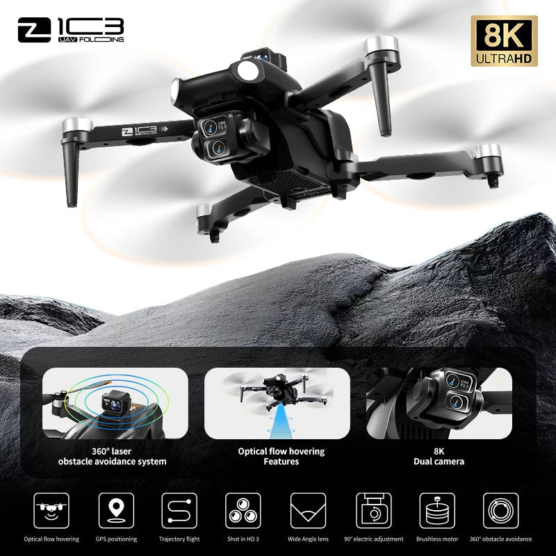 Z103 Ultra Drone Professional 8K 4-Axis Dual Lens HD Camera 5G GPS Wifi FPV  EIS RC Dron Laser Obstacle Avoidance Quadcopter Toy Techelectronicx