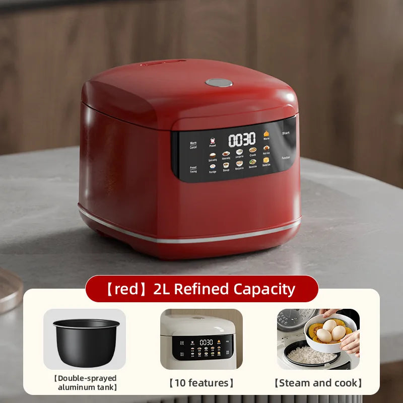 110V/220V MultiCooker Electric Rice Cooker Non-Stick Pot 2L Cooking Machine Steamed Smart Rice Congee Cooker Kitchen Appliance Techelectronicx