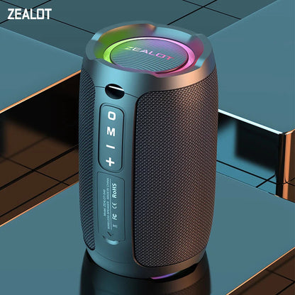 ZEALOT-S49 Portable bluetooth speaker 360°Stereo Sound 20W IPX6 waterproof wireless bluetooth   5.0 Excellent Bass Performace Techelectronicx