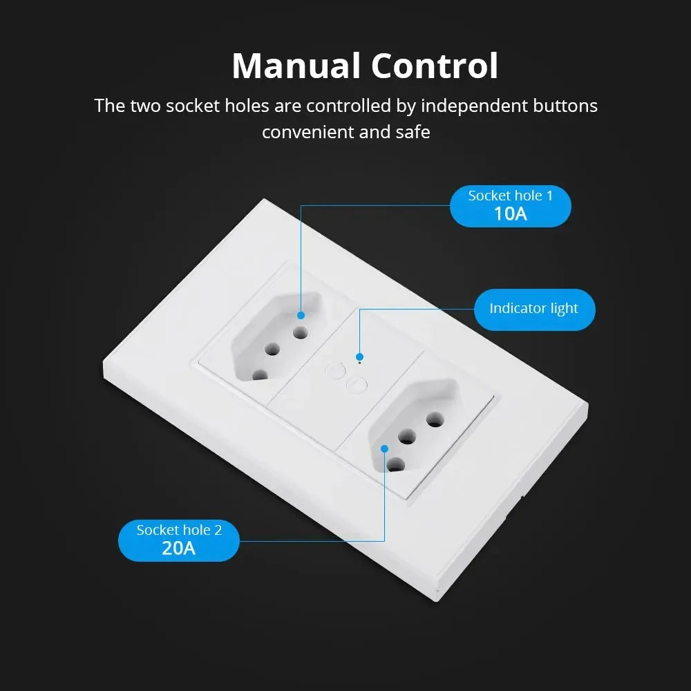 Zemismart Zigbee Smart Socket - Voice Control with Alexa & Google Home, Compatible with Tuya, 10A/20A for Brazil Outlets TechElect