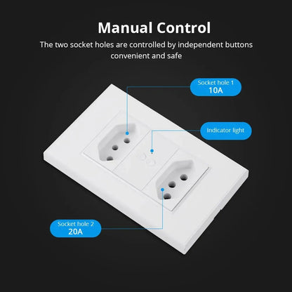 Zemismart Zigbee Smart Socket - Voice Control with Alexa & Google Home, Compatible with Tuya, 10A/20A for Brazil Outlets TechElect