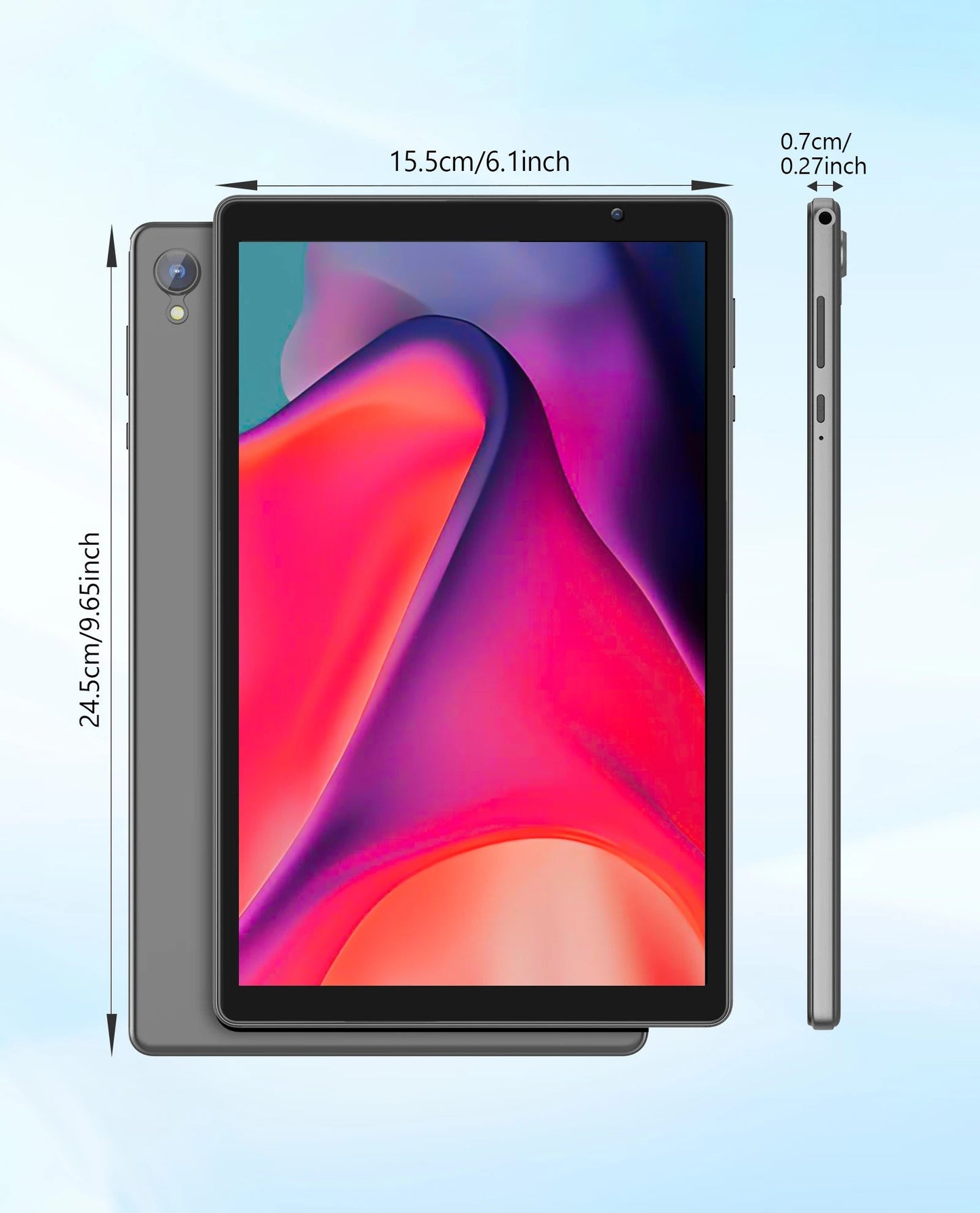10-inch Android tablet, 4GB (2G + 2G memory expansion) RAM + 32GB ROM, 1280x800 IPS screen, dual cameras, WiFi, 6000 mAh battery TechElect