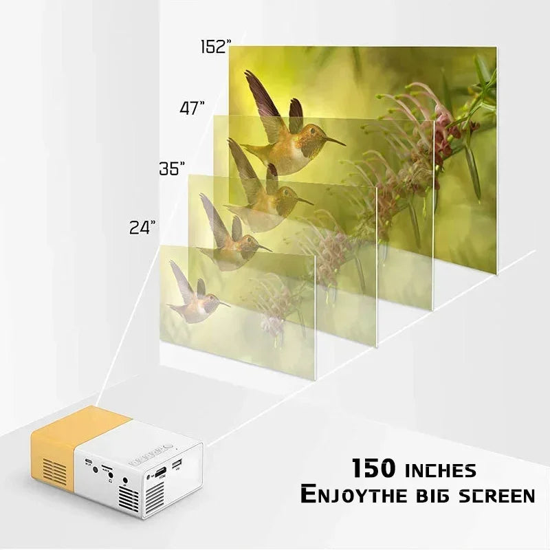 YG300 Portable Mini Movie Projector Suitable For Outdoor Camping/ Drive-in/ Home Theater Projectors With 30000 Hours Long Life TechElect