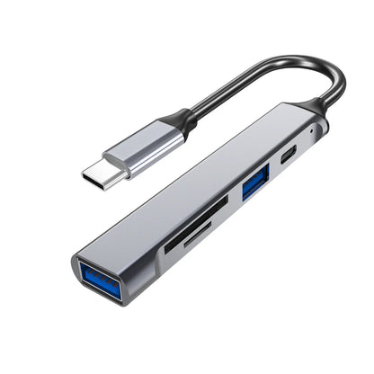 [5-in-1 USB Hub] 5-in-1 Hub with USB Converter | Supports OTG + Phone, Computer, Laptop, USB Flash Drive, SD Card Data Transfer Techelectronicx