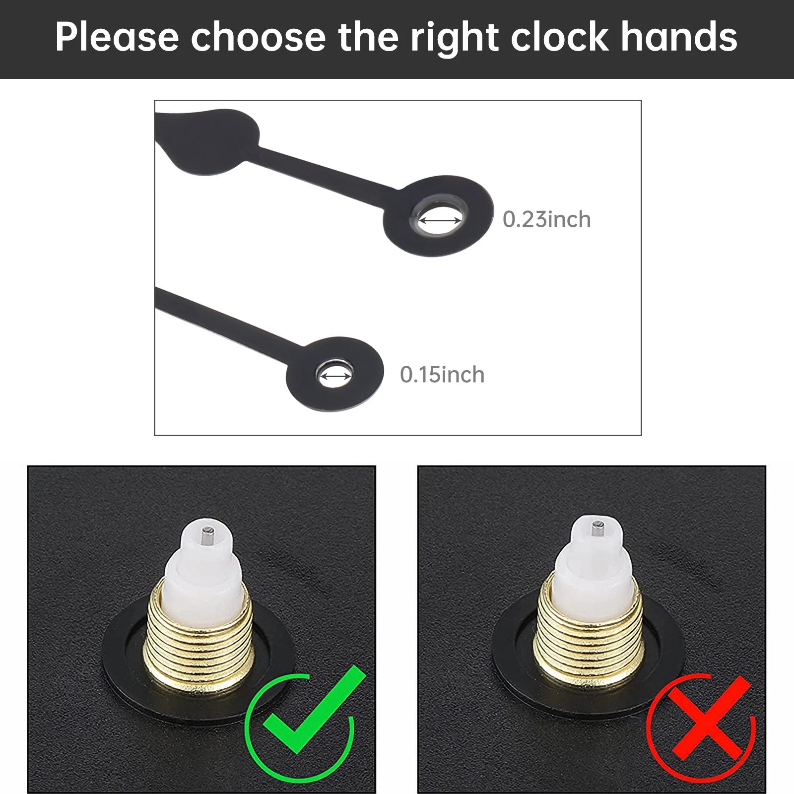 10 Pack Aluminum Black Replacement Clock Hands Kit for Wall Clock Repair, Clock Hands Parts Replacement Techelectronicx