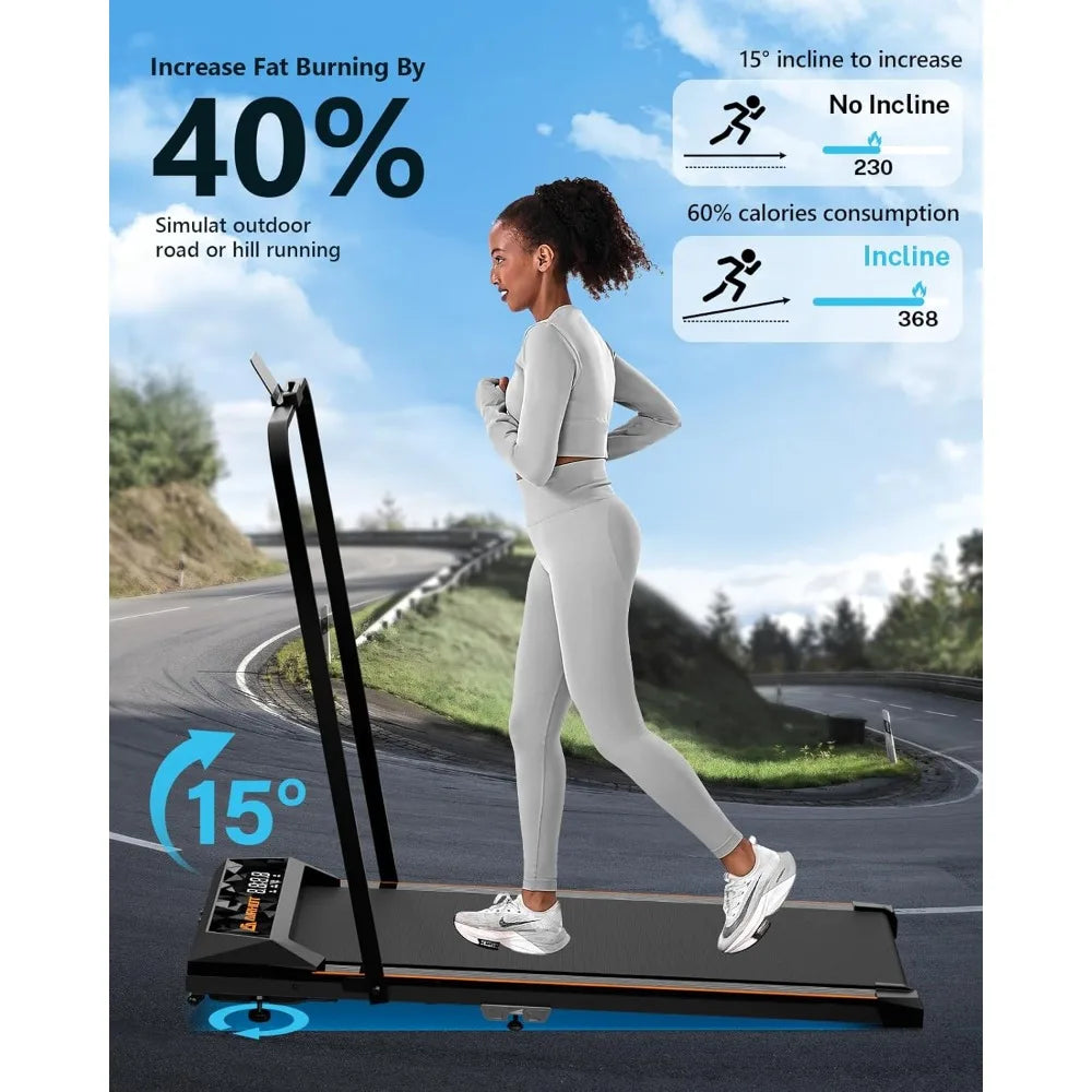 Compact Home Office Treadmill with Adjustable Incline and Multi-Function Walking to Running Capability TechElect