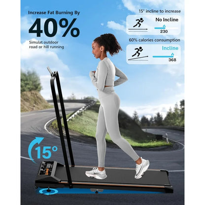 Compact Home Office Treadmill with Adjustable Incline and Multi-Function Walking to Running Capability TechElect