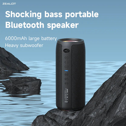 ZEALOT-S51Pro 40W High-power Bluetooth Speaker 3D Stereo Bass Bluetooth Speaker Portable IPX5 Waterproof Suitable TWS Boom Box Techelectronicx