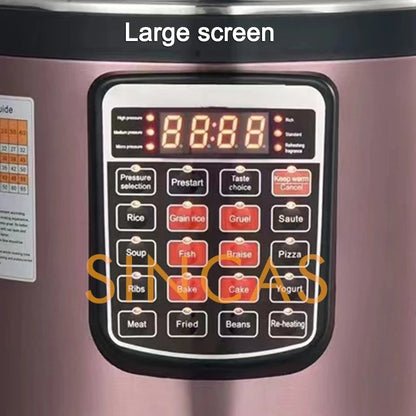 Rice Cooker 8L 220V English Button Multi-function Touch Electric Pressure Cooker Fully Automatic Cooking Pot Kitchen Appliances Techelectronicx