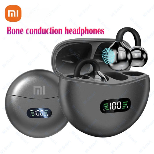 Xiaomi M79 Bone Conduction Earphones Bluetooth 5.4 Earbuds Clip on Ear Comfortable Waterproof Sport Digital Display Headsets Techelectronicx