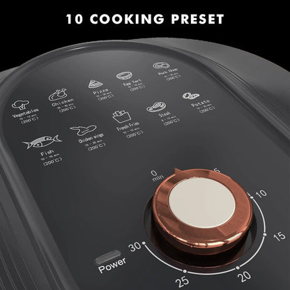 Air Fryer,Smart Compact 7.5L Oil-Free Electric Air Fryers, Timer and Temperature Control, 200°F Digital Airfryer with Flavor-Loc TechElect
