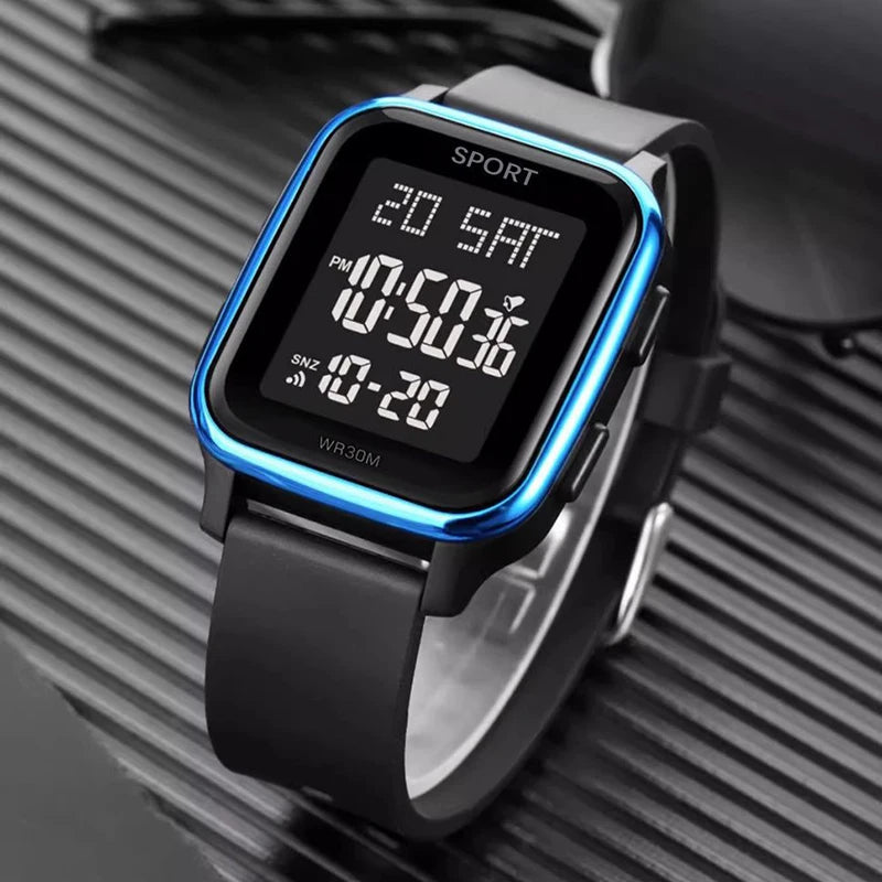 YIKAZE Sports Watch for Men Waterproof Multifunction Electronic Watch Ultra-thin Men's LED Digital Wristwatch for Man Student Techelectronicx
