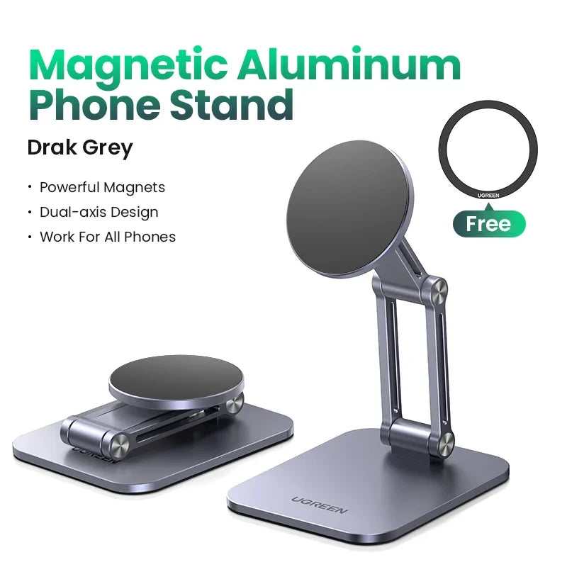 【New】UGREEN Magnetic Phone Holder Aluminum Cell Phone Stand For Magsafe iPhone 16 15 14 Pro Xiaomi Samsung Mobile Phone Holder Techelectronicx