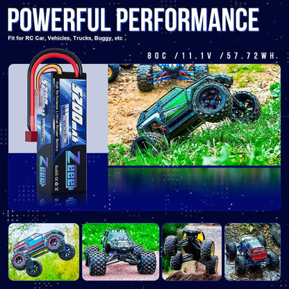 1/2pcs Zeee 3S 5200mAh Lipo Battery 11.1V 80C with T/XT60/EC3/5 Plug Hardcase for RC Car Buggy Truck FPV Drone RC Model Parts Techelectronicx