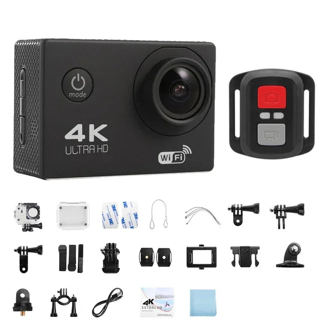 2.0" Action Camera Ultra HD 4K 30FPS WiFi Underwater Cameras Waterproof Helmet Bicycle Video Recording Cameras Outdoor Sport Cam TechElect