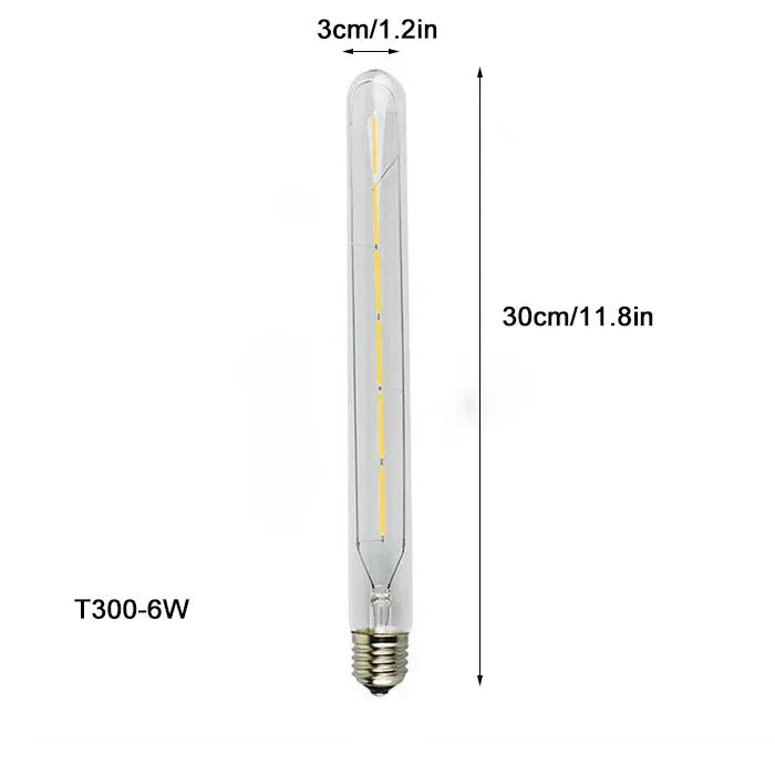 100-240V 6000K LED Filament Light Bulb 110V 120V 6500K Tubular Edison Bulbs T10 T185 T225 T30 T300 Long Tube 4W 6W 8W led Bulb Techelectronicx