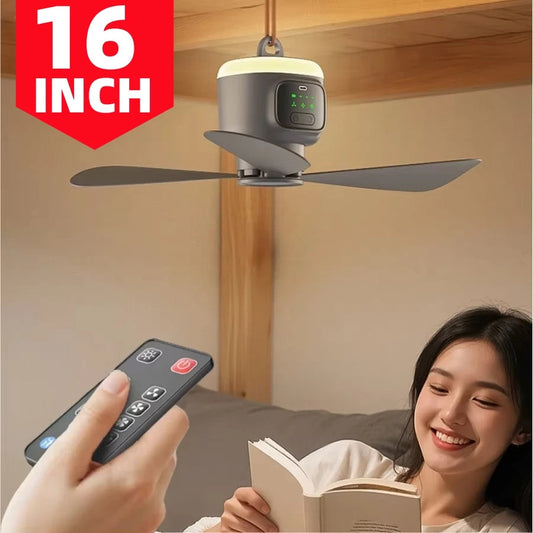 XIAOTREE Portable 12000mAh USB Rechargeable Remote Control Modern Camping Fan For Tent Outdoor Modern Ceiling Fan Ceiling Fan Techelectronicx