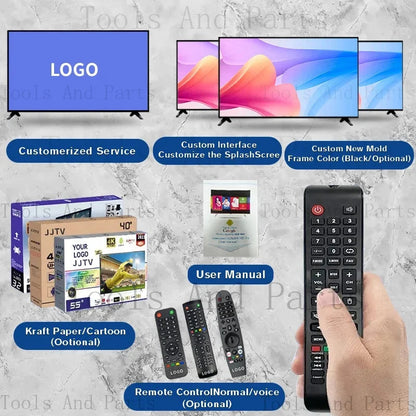 Normal 24 Flat Screen Led Tv Accept Custom Android Tv Television Tv 32 40 43 50 55 65 75 85 Inch 4K Techelectronicx