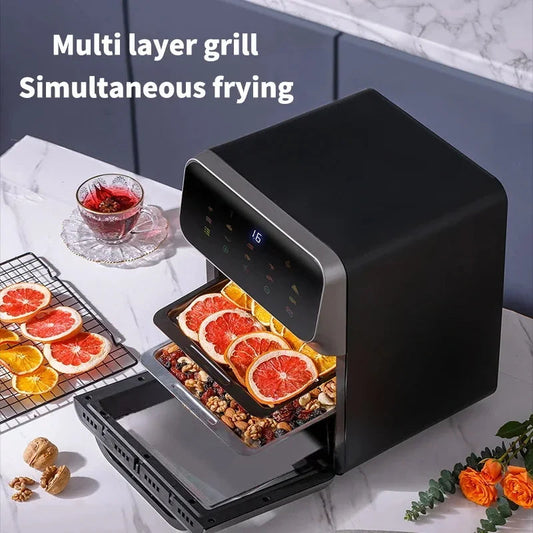 10L Large Capacity Electric Air Fryers Oil-free Automatic Household Kitchen 360°Baking Convection Oven Deep Fryer without Oil Techelectronicx