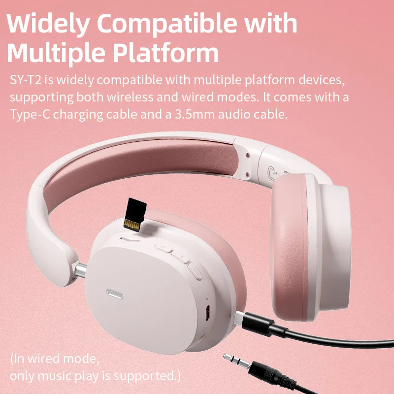 Head Mounted Wireless Earphones Foldable Bluetooth Earphones Built Microphone Earphones Audio Noise Cancelling Earphones - TechElect