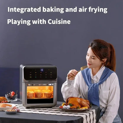 10L Electric Air Fryer Large Capacity Convection Oven Deep Fryer Without Oil Kitchen 360°Baking Viewable Window Home Appliance TechElect