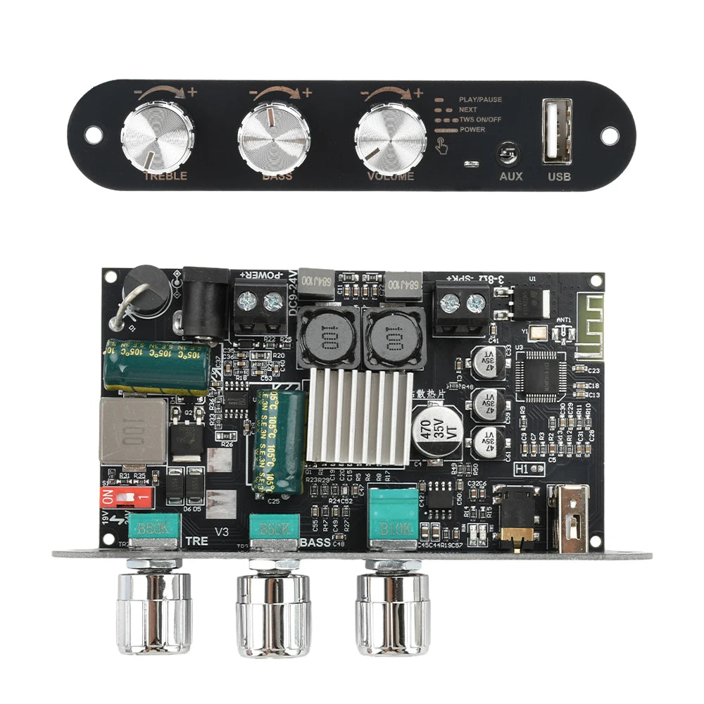 ZK-1001U DC 9-24V Single 100W BT Amplifier Board Module Supports APP Amplifier Chip TPA3116D2 Female Socket 5.5 * 2.1 Interface Techelectronicx