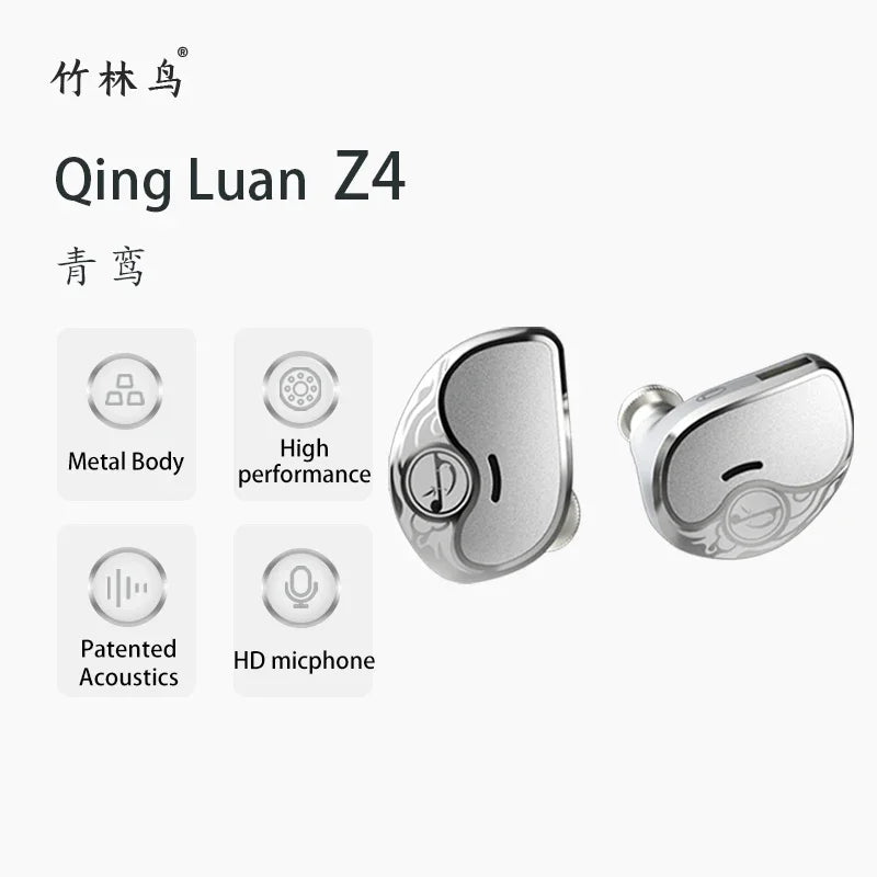 Zhulinniao Qingluan Z4 In-Ear Metal Headphones HiFi Sound Noise Cancelling for Music & Gaming Student And Office Use Techelectronicx
