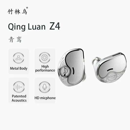 Zhulinniao Qingluan Z4 In-Ear Metal Headphones HiFi Sound Noise Cancelling for Music & Gaming Student And Office Use Techelectronicx