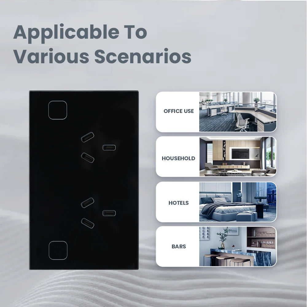 ZigBee Tuya Smart Wall Socket AU NZ ARG Electrical Plug Outlet Power Touch Switch Wireless Remote Contorl By Alexa Google Home Techelectronicx