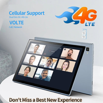 10.1 Inch 4G LTE Android Tablets Google Play Octa Core 8GB RAM 128GB ROM Double SIM Card Phone Call HD Display Education Tablet Techelectronicx