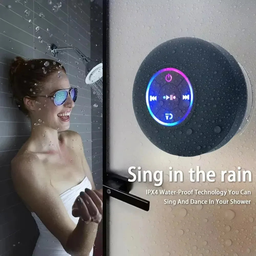 XIKCU Bathroom Waterproof Wireless LED Bluetooth Speaker Large Suction Cup Mini Portable Speaker Outdoor Sports Stereo Speaker Techelectronicx