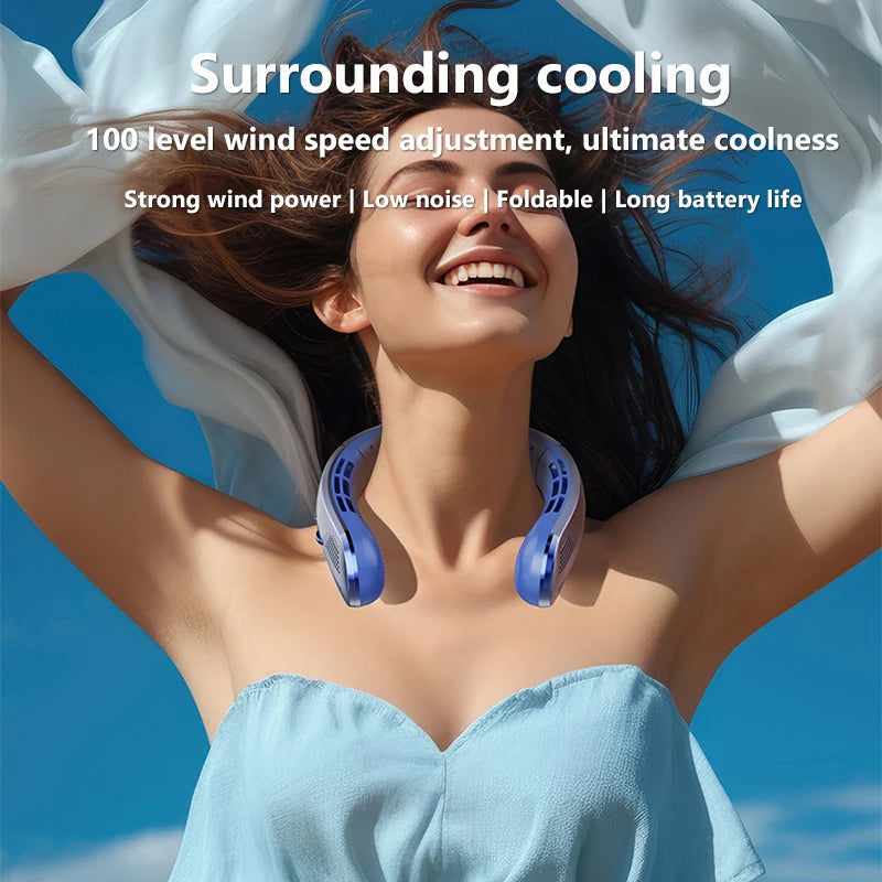 Xiaomi Portable Neck Fan MINI Electric Ventilador Silent Neckband Wearable Cooling FAN USB Rechargeable Neckband Air Cooler Techelectronicx
