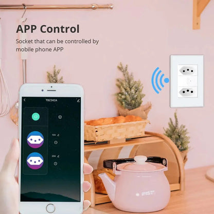 Zemismart Zigbee Smart Socket - Voice Control with Alexa & Google Home, Compatible with Tuya, 10A/20A for Brazil Outlets TechElect