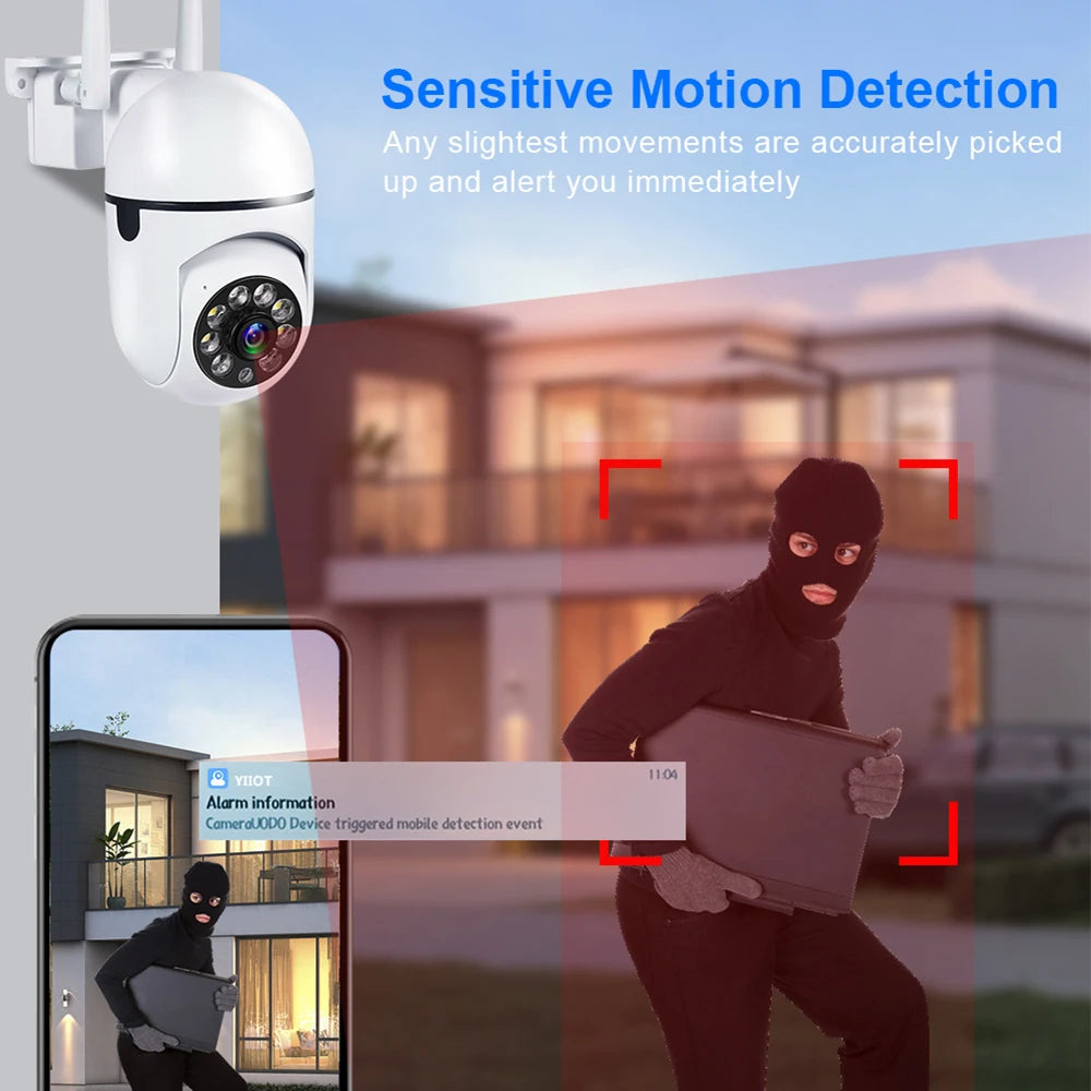 8MP Wifi IP Outdoor Wireless Security Surveillance PTZ Camera 4X Zoom Cameras AI Human Tracking Two-way Audio HD Night Color Cam TechElect