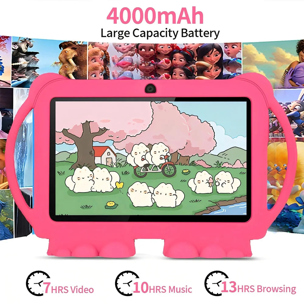 2025 New 5G WIFI 7-inch Children's Tablet 4GB+64GB ROM Drawing and Learning Portable Mini Tablet Quad Core Dual Cameras 4000mAh Techelectronicx