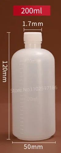 10ml 50ml 100ml 200ml Graduated Plastic Water Bottle Scale Semi Transparent Sampling PE Small Mouth Liquid Solvent Packaging Techelectronicx
