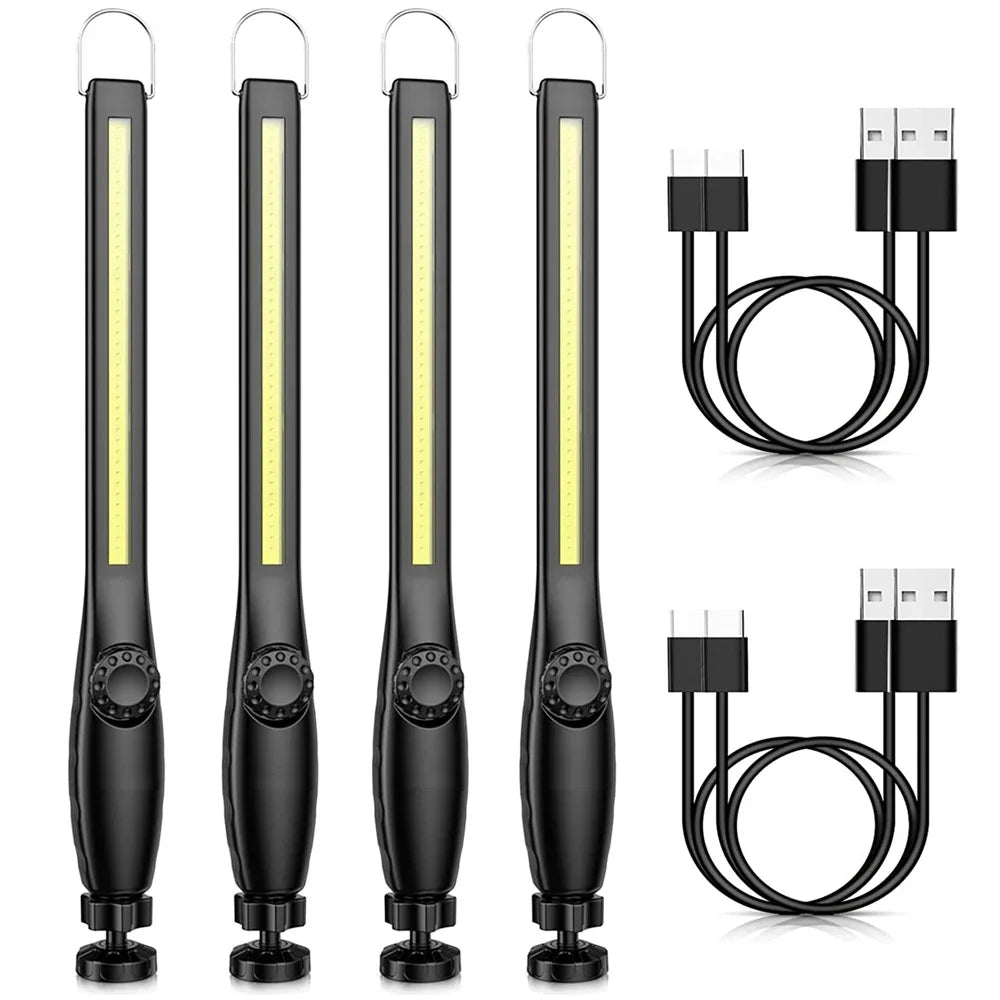 1-10pcs COB LED Flashlight Magnetic Work Light USB Rechargeable Torch Portable Lantern Inspection Light Camping Car Repair Lamp Techelectronicx