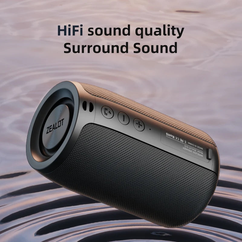 ZEALOT-S32 Wireless Bluetooth Speaker Mini Portable HIFI Subwoofer Speaker with fm Radio Column Support TF, TWS, USB Flash Drive Techelectronicx