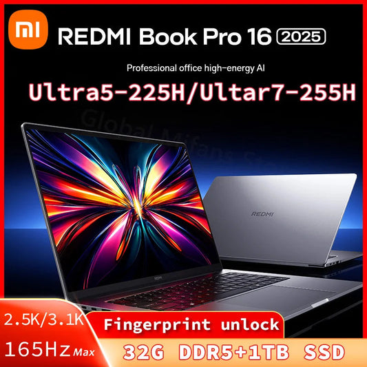 Xiaomi Redmi Book Pro 16 2025 Laptop Intel Core Ultra 7 255H/Ultra 5 225H Processor Notebook 32G DDR5+ 1T SSD Office Ultrabook Techelectronicx