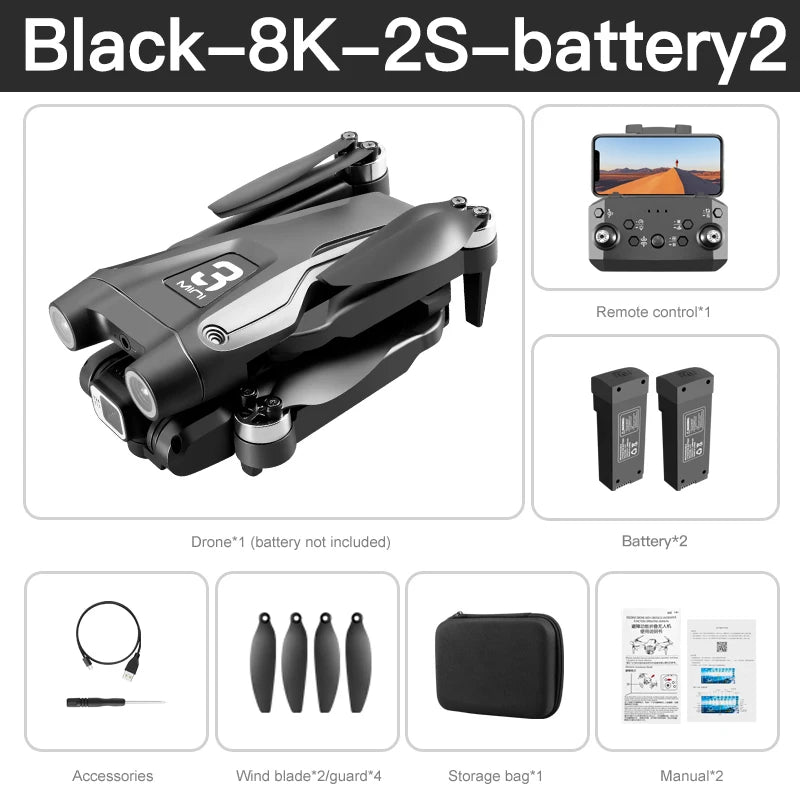 XIAOMI MIJIA Z908 Pro /MAX Drone 8K Professional Dual Camera GPS Avoidance Quadcopter Optical Flow Localization 3-side avoidance Techelectronicx