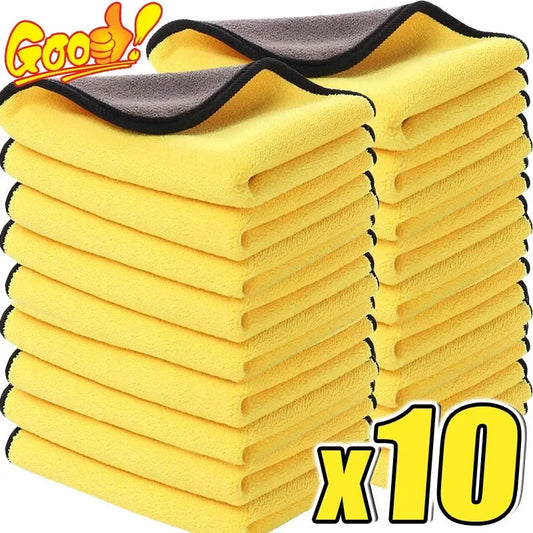 10/1Pcs Microfiber Cleaning Towel Car Cleaning Cloths Professional Detailing Car Drying Microfiber Towel Wash Towels Accessories Techelectronicx