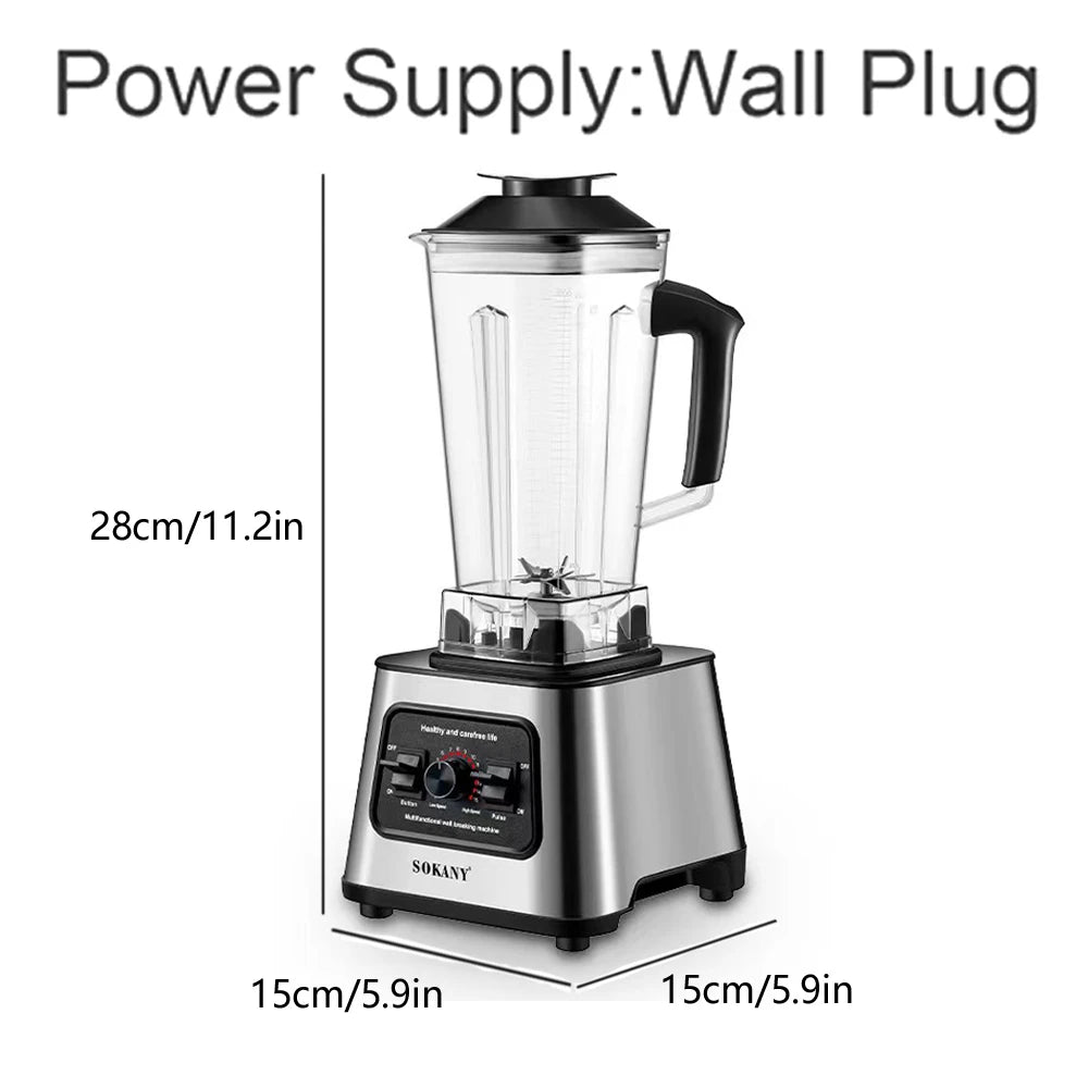 1 Sokany Plug Type 2.5L Multifunctional Wall Breaking Machine, Blender, Ice Crusher, Cooking Machine SK-999 6000W High-power TechElect