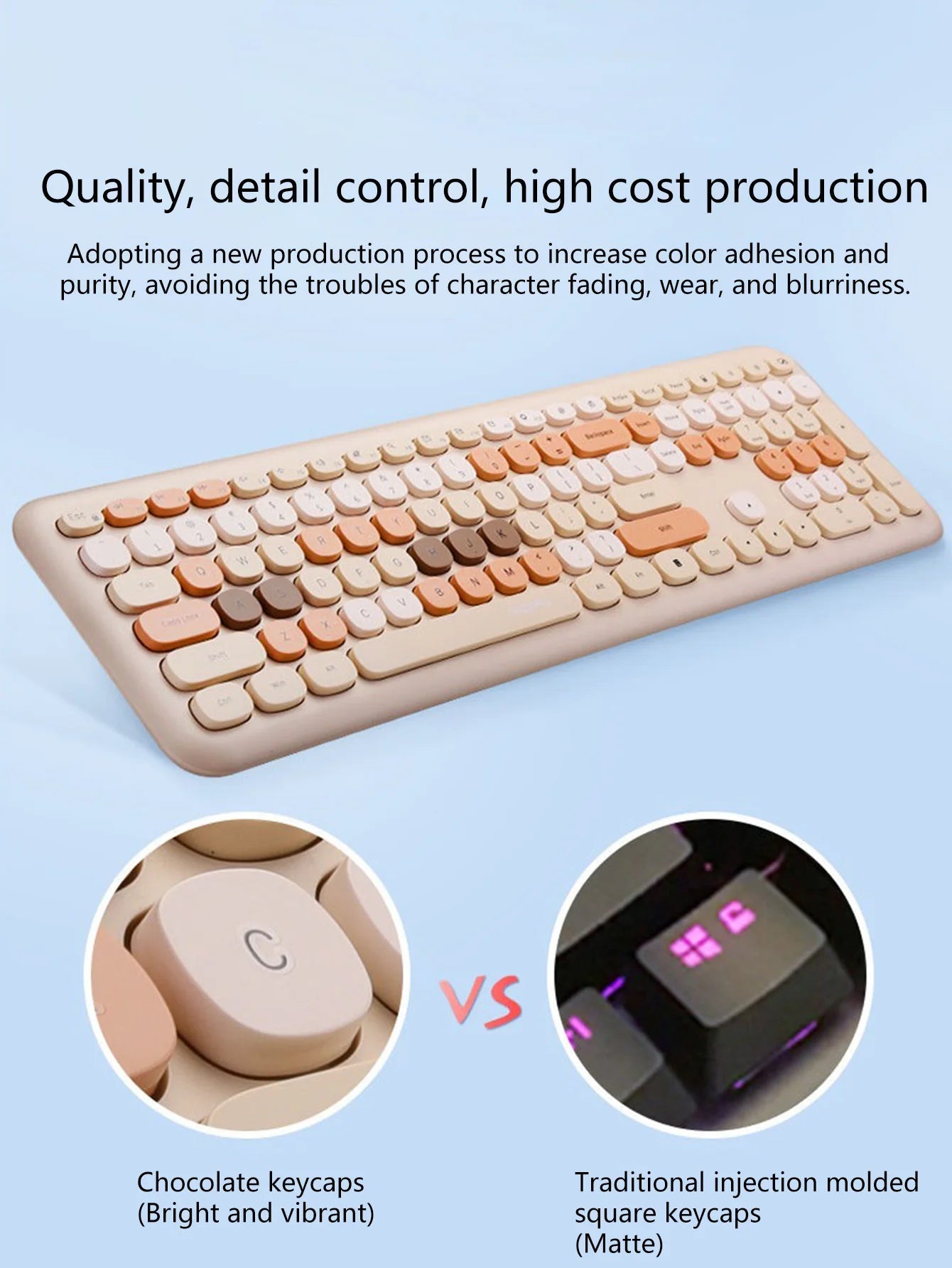 110-key color wireless keyboard and mouse set, with noise-reducing silent keys, suitable for laptops and desktop computers Techelectronicx