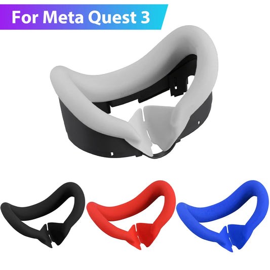 Silicone VR Face Mask For Meta Quest 3 Facial Interface Sweatproof Mask Face Cushion Lightproof Mask Face Cover VR Accessories - TechElect