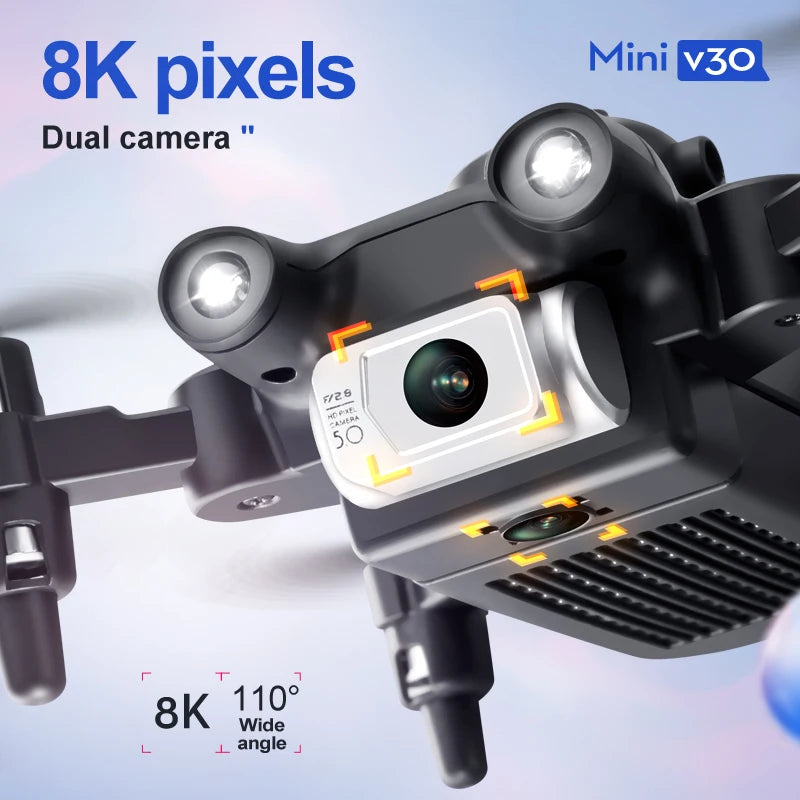 XIAOMI V30 Mini Drone with Camera HD 4K 1080P FPV RC Drones Profesional 4DRC Five-sided Obstacle Avoidance Helicopter Drone Toy Techelectronicx