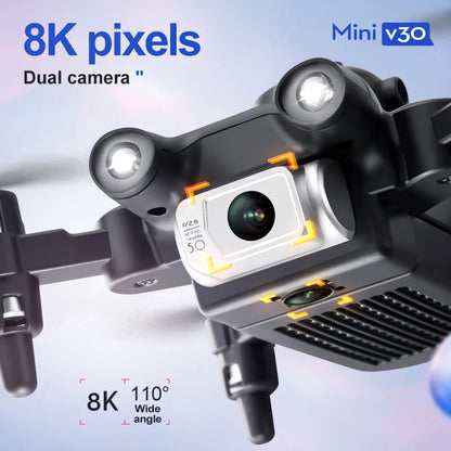 XIAOMI V30 Mini Drone with Camera HD 4K 1080P FPV RC Drones Profesional 4DRC Five-sided Obstacle Avoidance Helicopter Drone Toy Techelectronicx